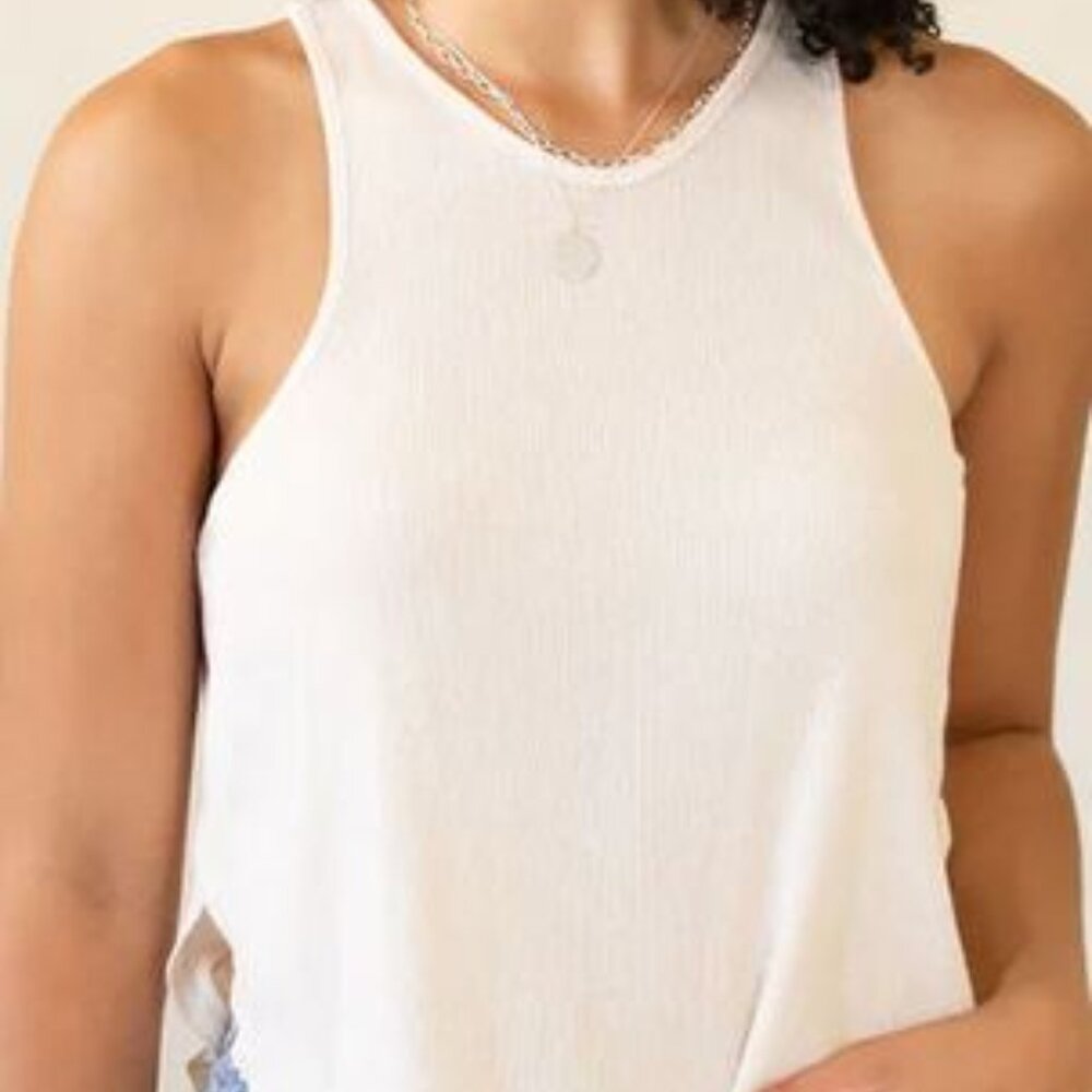 Free People Out the Door Ribbed Tank NEW with Tags Size SMALL Au Lait